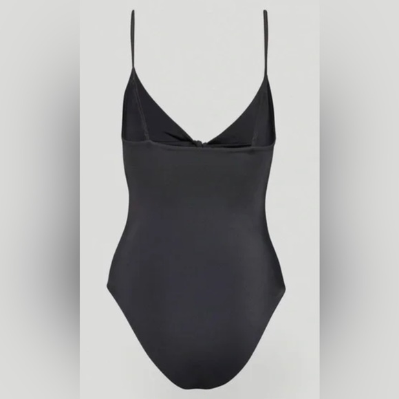 ARITZIA WILFRED NWTs noe bodysuit black size large tie-front cut out design - Picture 3 of 11